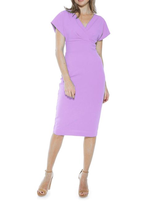 Alexia Admor Purple Naomi Drape Surplice Neck Sheath Dress In Lilac At Nordstrom Rack