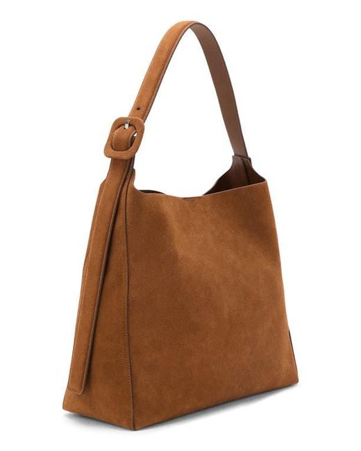 Mango Brown Large Suede Shopper Bag