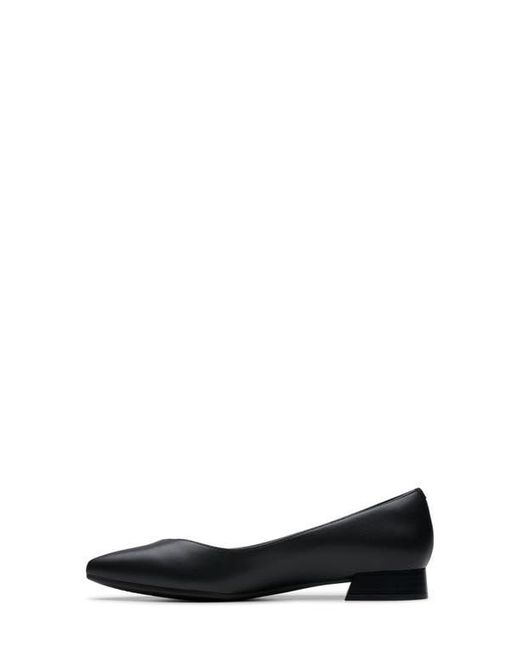Clarks Black Pointed Leather Slingback Pumps