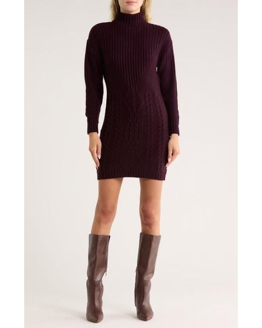 AREA STARS Red Turtleneck Sweater Dress