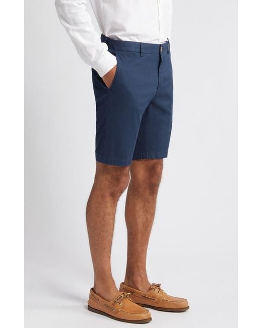 Scott Barber Blue Stretch Cotton & Silk Shorts for men