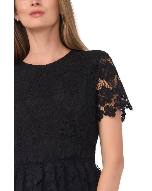 Ted Baker Black Simone Floral Lace Short Sleeve Minidress