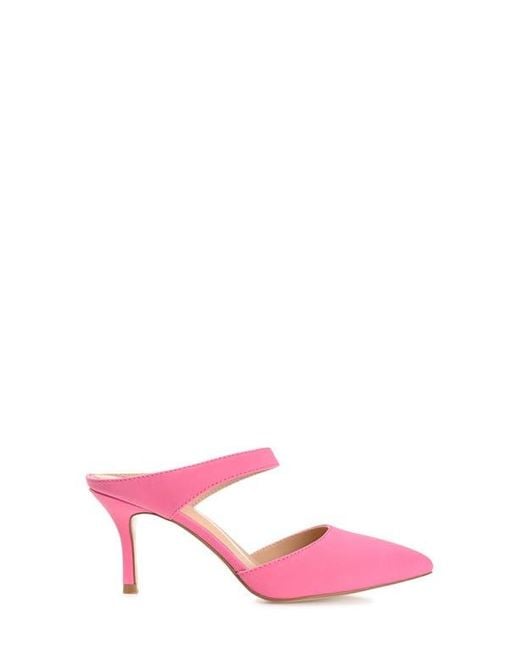 Journee Collection Pink Pointed Toe Slip-On Pumps