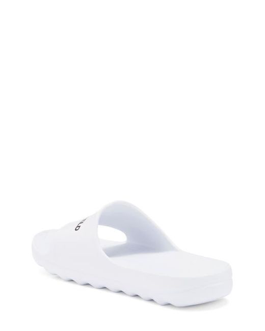 Karl Lagerfeld White Block Logo Slide Sandal for men