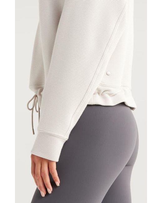 Zella White Kickback Ottoman Half Zip Pullover