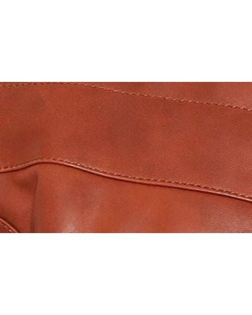 PINOPORTE Red Quilted Leather Jacket for men