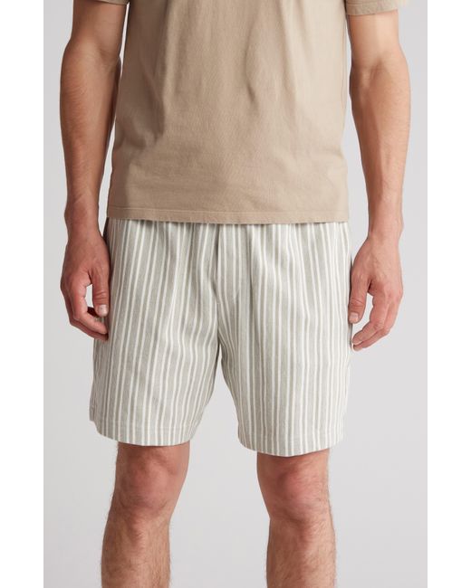Vince Natural Cabana Stripe Cotton Drawstring Shorts for men