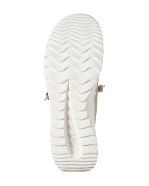 HeyDude White Wendy Peak Chambray Slip-On Moc Toe Shoe