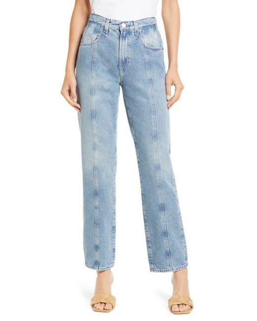 AG Jeans Women's Blue Alexxis Paneled Straight Leg Jeans