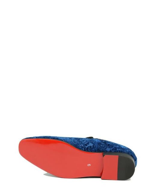 La Milano Blue Broderick Velvet Loafer for men