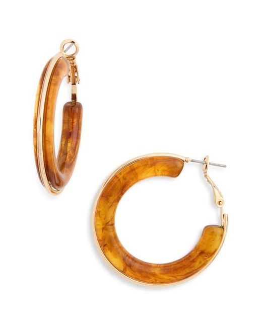 Nordstrom Rack Brown Round Resin Hoop Earrings