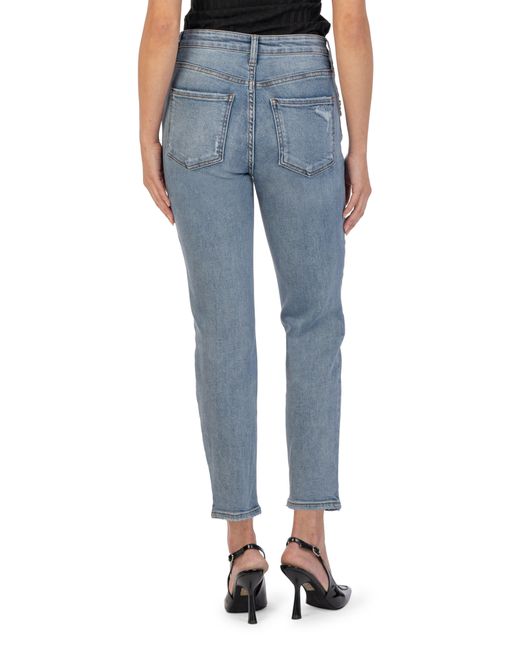Kut From The Kloth Blue Rachael Fab Ab Embellished High Waist Mom Jeans