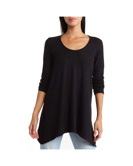 Go Couture Black Assymetrical Leopard Heart Swing Sweater