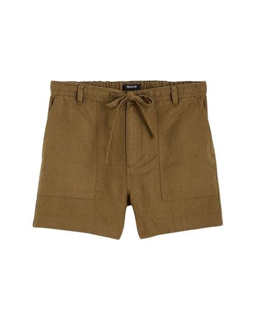 Madewell Green Drawstring Linen Shorts