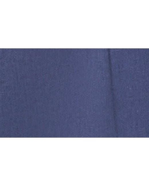Halogen® Blue Halogen(r) Seamed Linen Blend High-low Dress