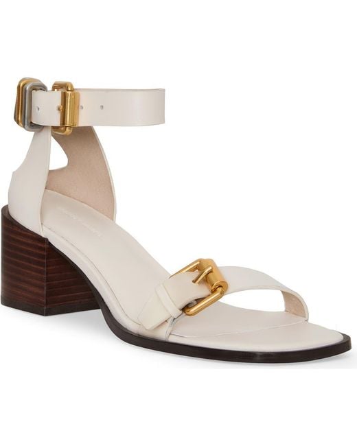 Rebecca Minkoff White Buckle Up Ankle Strap Sandal