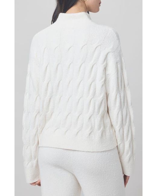 Splendid White X @Cellajaneblog Cable Half Placket Sweater