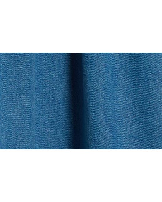 TOPSHOP Blue Puff Sleeve Denim Shirt