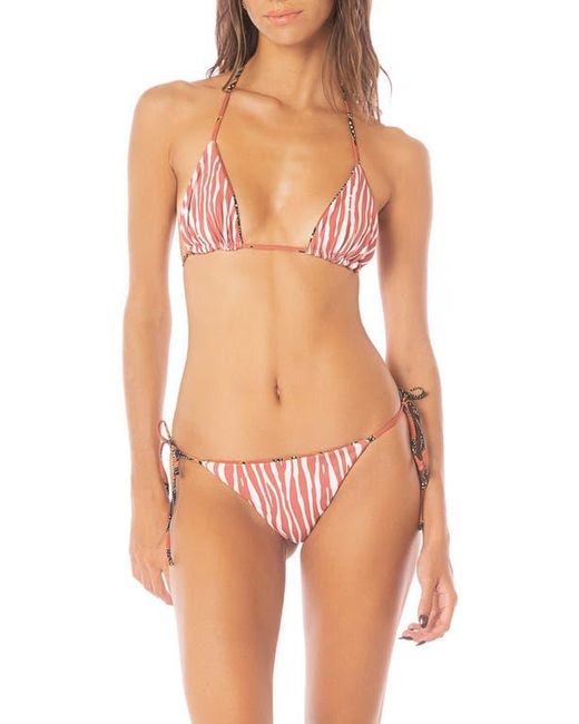 Maaji Red Phoenix Palm Springs String Bikini Bottoms