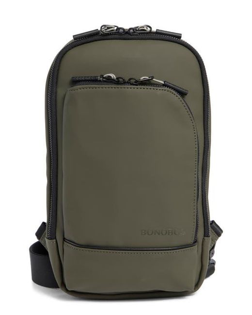 Bonobos Green Rubberized Sling Backpack for men