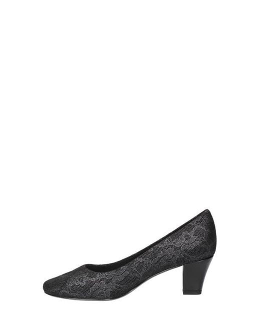 Easy Street Black Lace Kitten Heel Almond Pumps