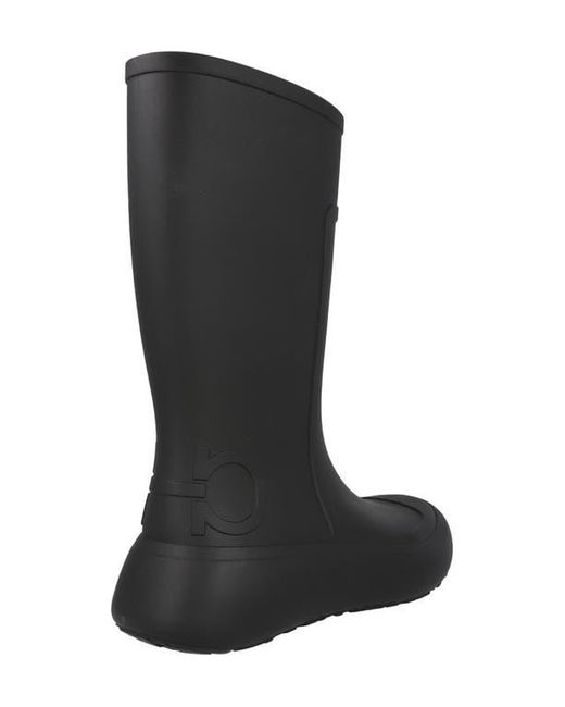 Ferragamo Black Rubber Rain Boot for men