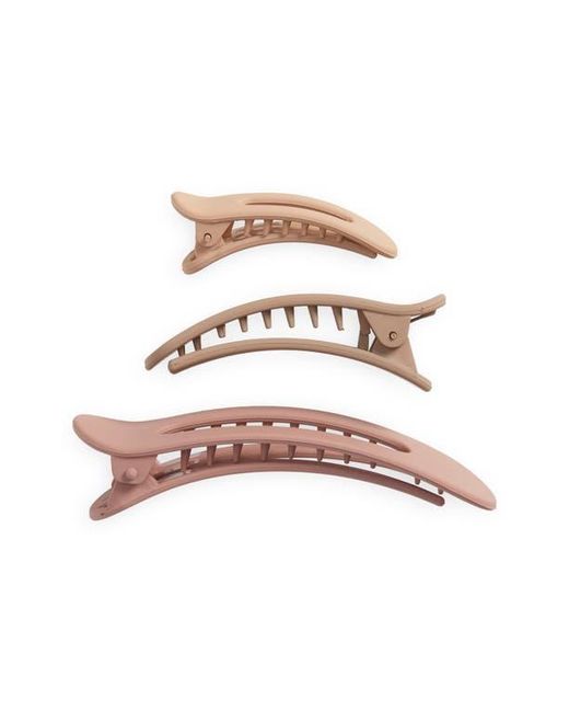 Kitsch Brown Assorted 3-Pack Matte Flat Lay Claw Clips