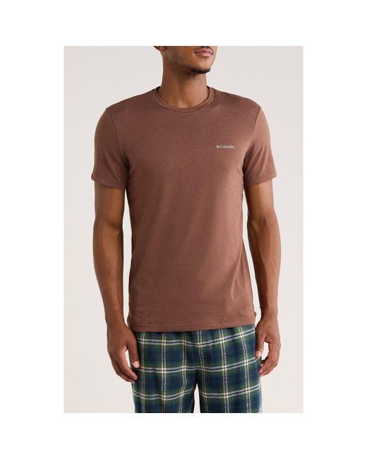Columbia Brown Short Sleeve Pajama T-Shirt for men