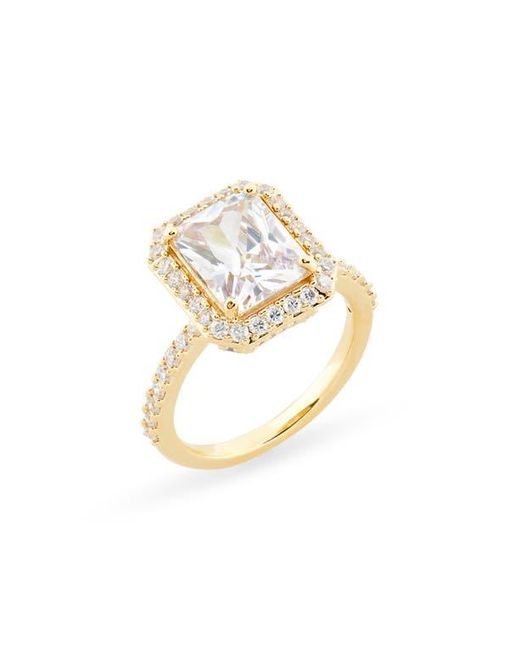 Nadri Metallic Rectangular Cubic Zirconia Ring