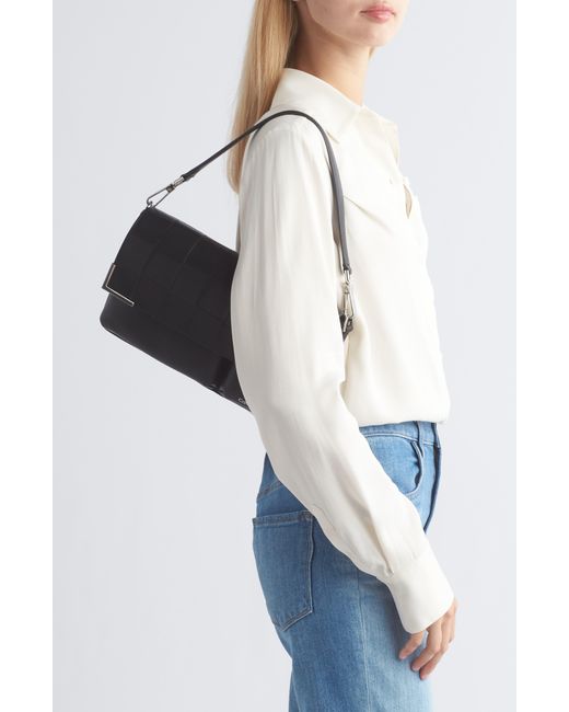 Calvin Klein Black Mica Woven Shoulder Bag