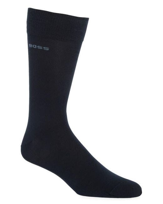 Boss Blue Matthew 2-Pack Solid Crew Dress Socks for men