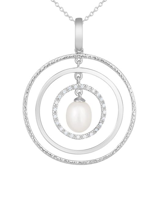 Splendid White Fancy 8-9mm Freshwater Pearl Pendant Necklace