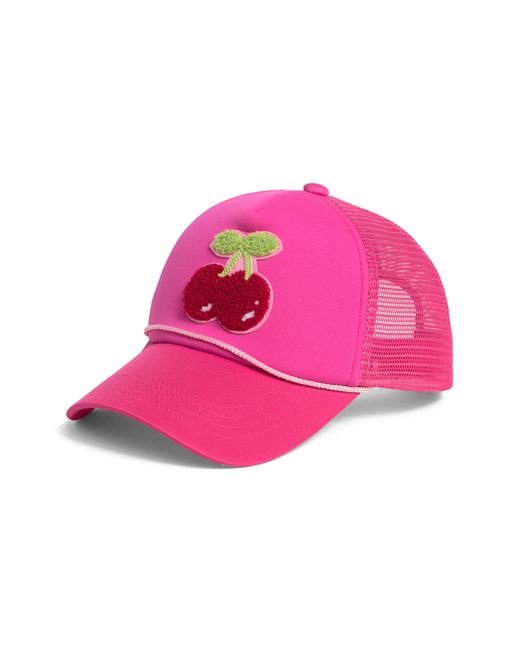 Steve Madden Pink Cherry Patch Adjustable Trucker Hat