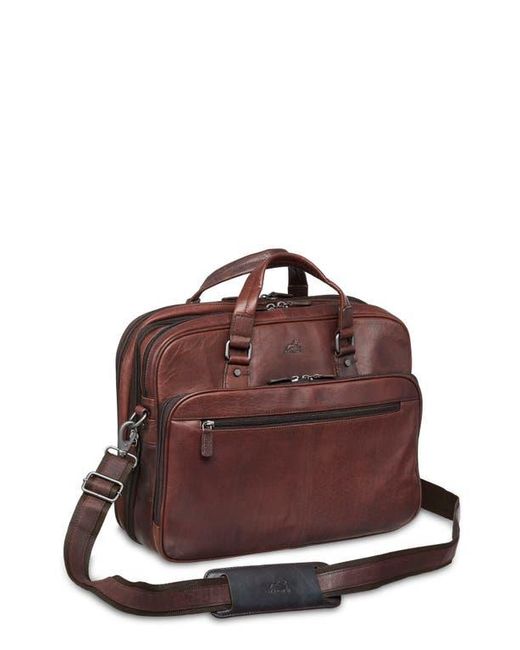 Mancini Red Expandable Rfid Briefcase for men