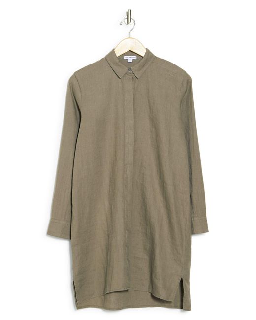 James Perse Multicolor Long Sleeve Linen Shirtdress