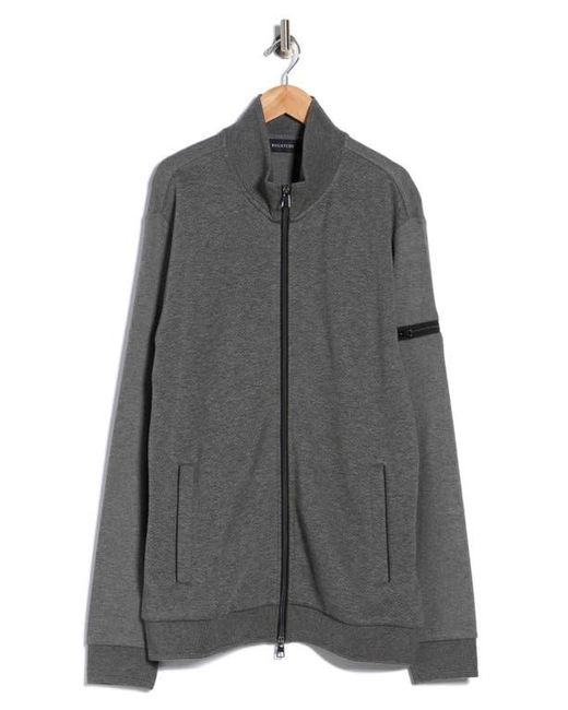 Bugatchi Gray Stretch Knit Full Zip Jacket for men