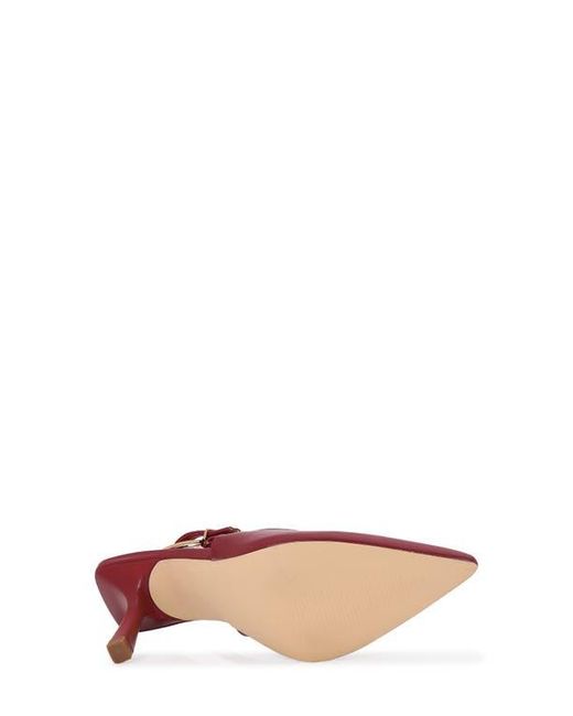 BERNESS Red Pointed Toe Slingback Pump