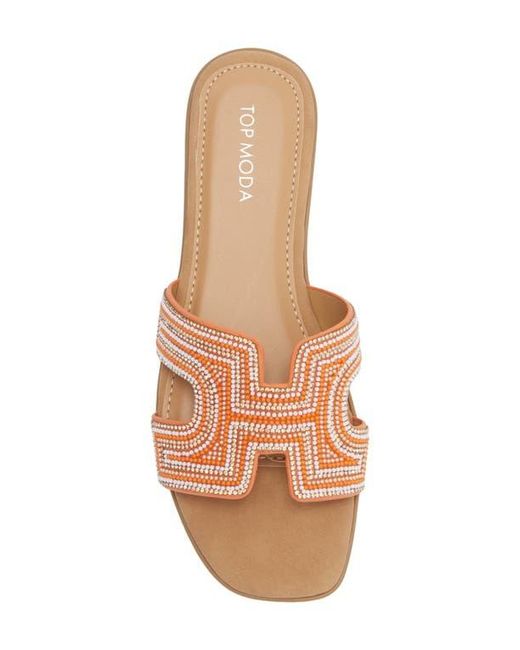 Ross Moda Slides Top Moda Louise Embellished Slide Sandal in Orange | Lyst