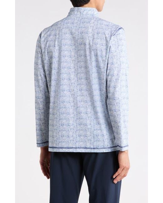Bugatchi Blue Half Zip Pullover for men
