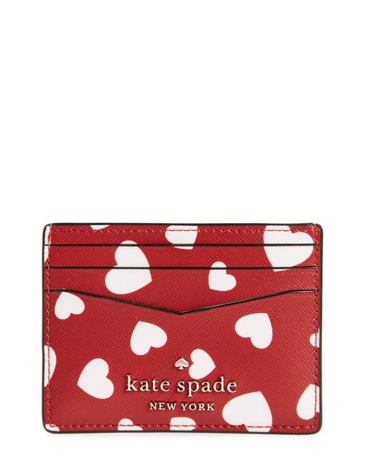 Kate Spade Red Small Heart Card Case