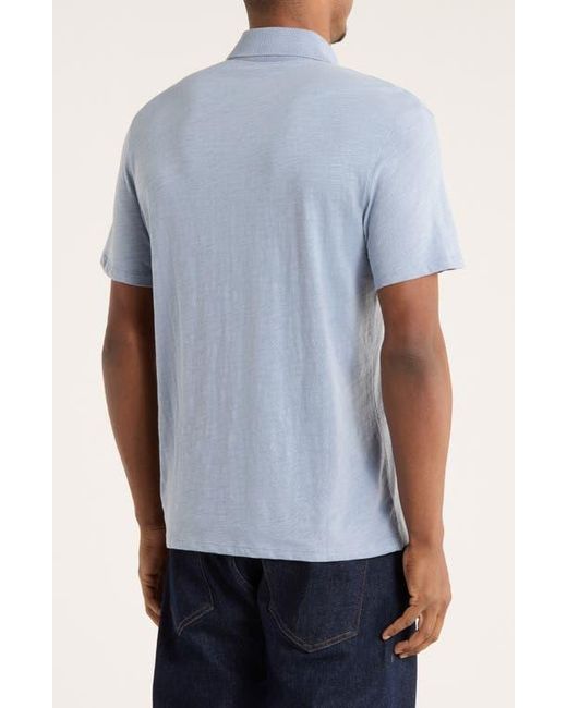 Vince Blue Short Sleeve Slub Polo for men