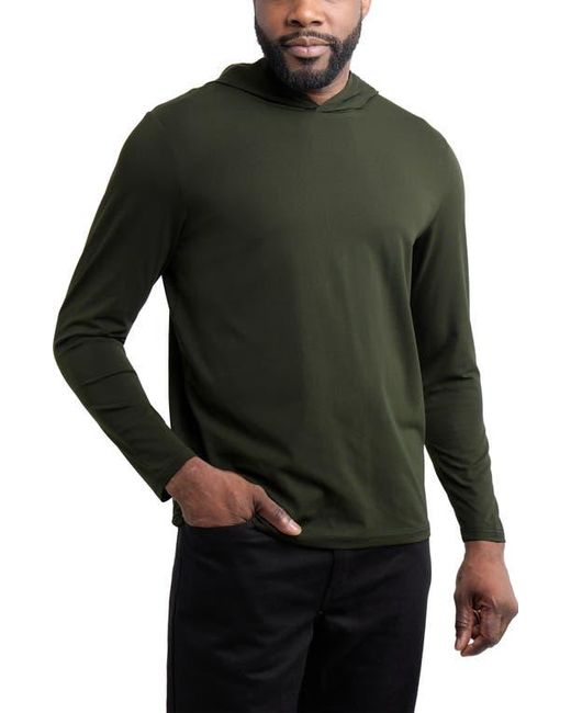 Xray Jeans Green Long Sleeve Hooded T-Shirt for men