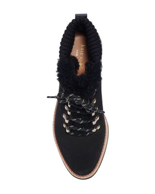 Kate Spade Blue Willow Genuine Shearling Wedge Bootie