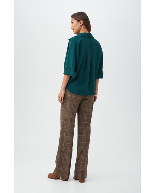 Trina Turk Brown Sadie Plaid Wide Leg Pants