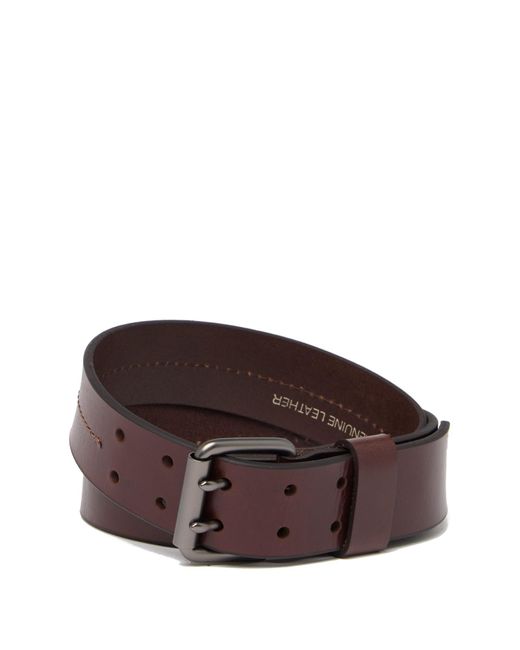 Fossil Brown Murray Double Buckle Leather Belt for men