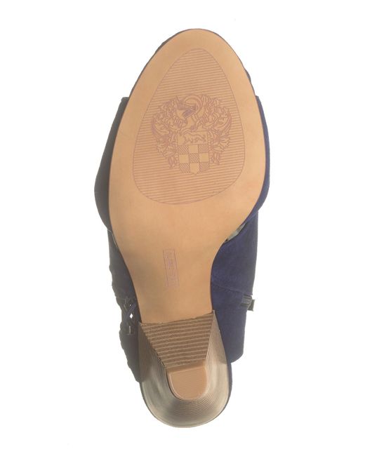 Vince Camuto Emmia Woven Leather Block Heel Sandal in Blue - Lyst