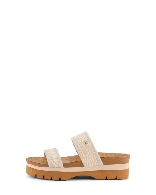 FLOOPI Natural Knit Platform Slide Sandal