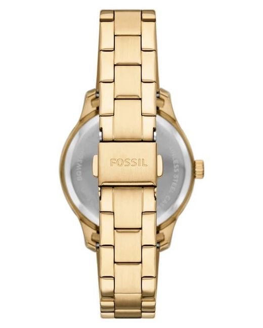 Fossil Metallic Rye Bracelet Strap Multifunction Watch, 36Mm