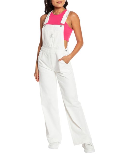 Juicy Couture White Wide Leg Overalls
