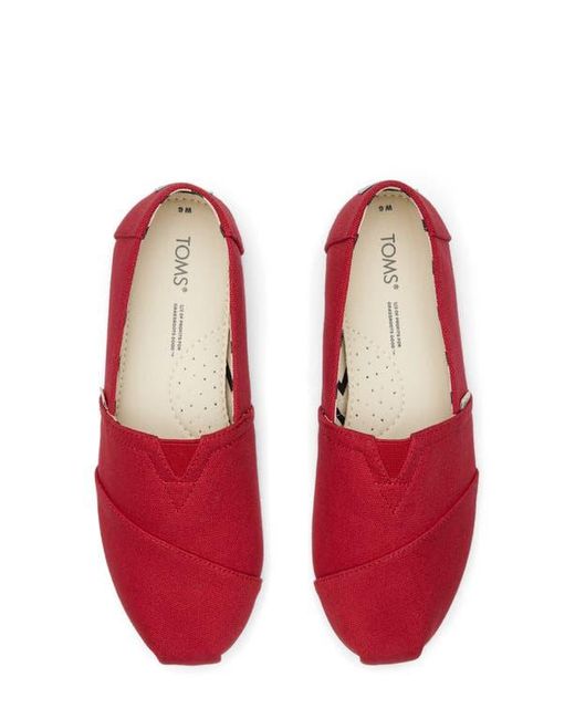 TOMS Red Alpargata Slip-On